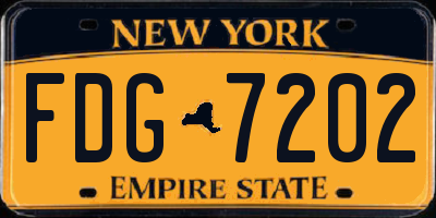 NY license plate FDG7202