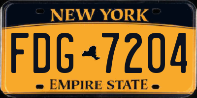 NY license plate FDG7204