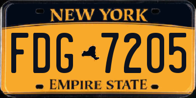 NY license plate FDG7205