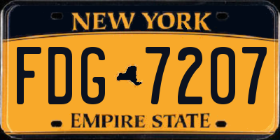 NY license plate FDG7207