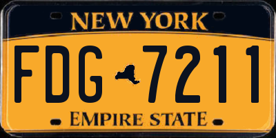 NY license plate FDG7211