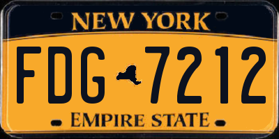 NY license plate FDG7212