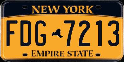 NY license plate FDG7213