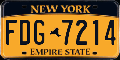 NY license plate FDG7214