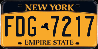 NY license plate FDG7217