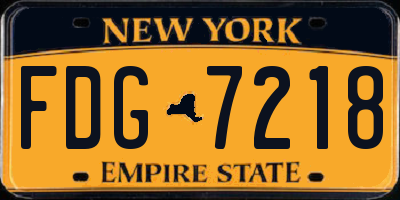 NY license plate FDG7218