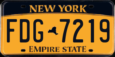 NY license plate FDG7219