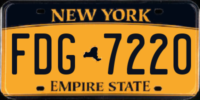 NY license plate FDG7220