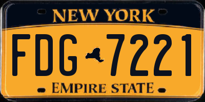 NY license plate FDG7221