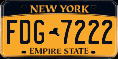 NY license plate FDG7222