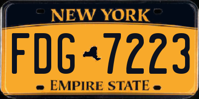 NY license plate FDG7223