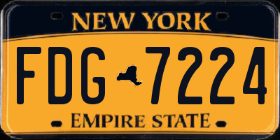NY license plate FDG7224