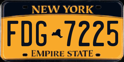 NY license plate FDG7225