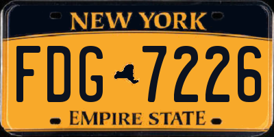 NY license plate FDG7226