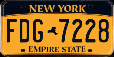 NY license plate FDG7228