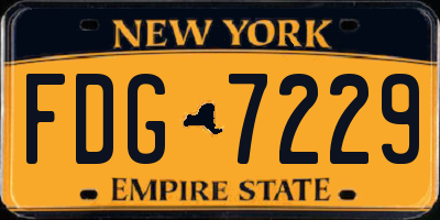 NY license plate FDG7229