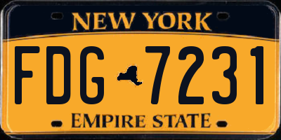 NY license plate FDG7231