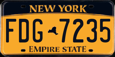 NY license plate FDG7235
