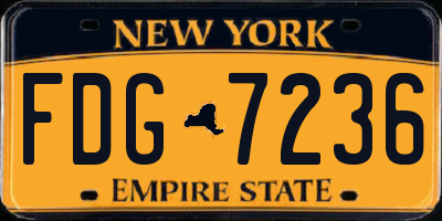 NY license plate FDG7236