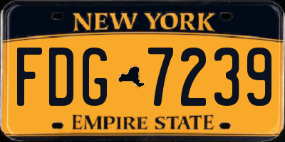 NY license plate FDG7239
