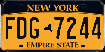 NY license plate FDG7244