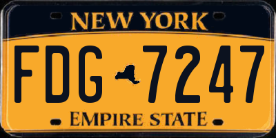 NY license plate FDG7247