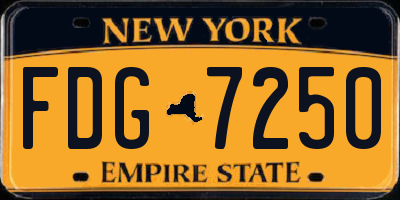 NY license plate FDG7250