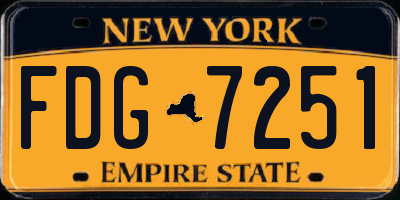 NY license plate FDG7251
