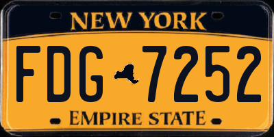 NY license plate FDG7252