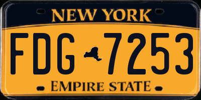 NY license plate FDG7253