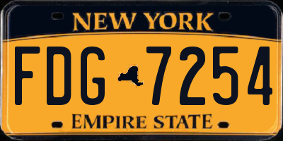 NY license plate FDG7254