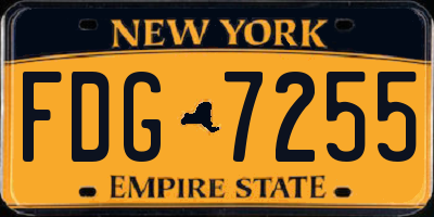 NY license plate FDG7255