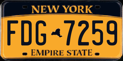 NY license plate FDG7259