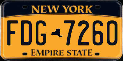 NY license plate FDG7260
