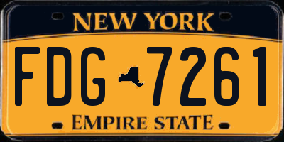 NY license plate FDG7261