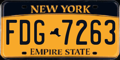 NY license plate FDG7263