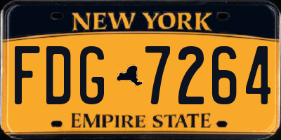 NY license plate FDG7264