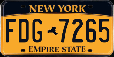 NY license plate FDG7265