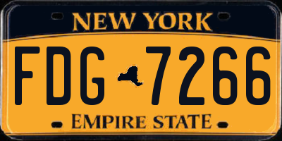 NY license plate FDG7266