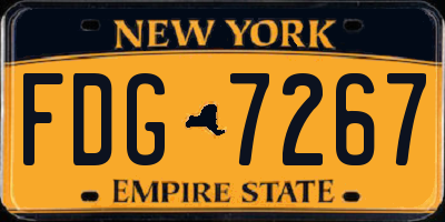 NY license plate FDG7267