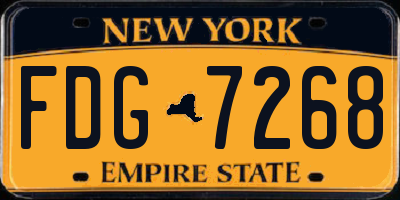 NY license plate FDG7268