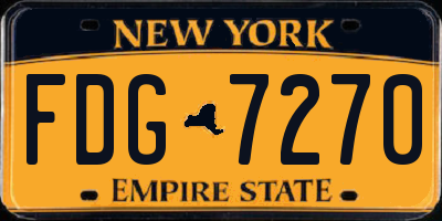 NY license plate FDG7270