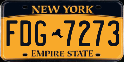 NY license plate FDG7273