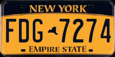 NY license plate FDG7274