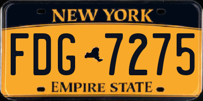 NY license plate FDG7275