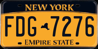NY license plate FDG7276