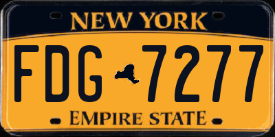 NY license plate FDG7277
