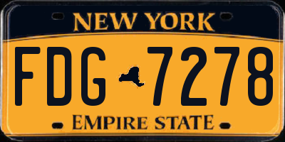 NY license plate FDG7278