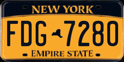 NY license plate FDG7280