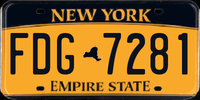 NY license plate FDG7281
